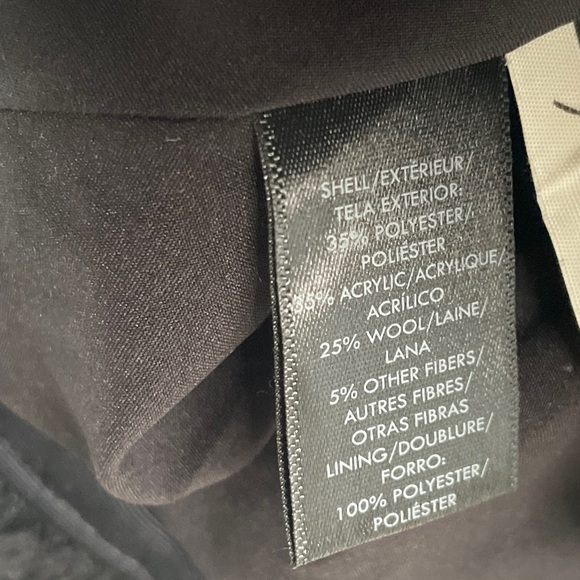 Ann Taylor Black Metallic Moto Style Tweed Jacket Zip Up Size 6 - Picture 8 of 8